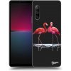 Pouzdro a kryt na mobilní telefon Sony Pouzdro Picasee silikonové Sony Xperia 10 IV 5G - Flamingos couple černé