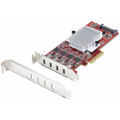 Startech 4-Port USB Type-C PCIe Card, USB-C 10Gb, 4x Controllers, TAA - USB adaptér - PCIe 3.0 x4 nízký profil - USB-C 3.2 Gen 2 x 4 - kompatibilní s TAA – Hledejceny.cz