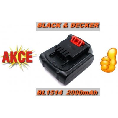 TopTechnology Black & Decker BL1114, BL1314, BL1514, LB16 14,4V 2000mAh - neoriginální – Zboží Mobilmania