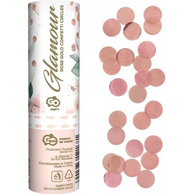 Vystřelovací konfety 15 cm rosegold kolečka – Hledejceny.cz
