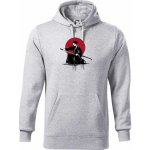 Japan culture samurai mikina Cape s kapucí světlešedý melír – Sleviste.cz