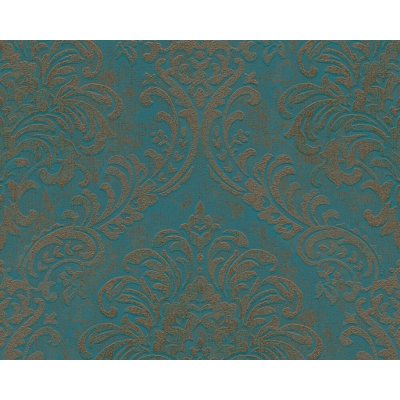 A.S.Création 4002391124 Luxusní vliesová tapeta barokní zámecká - petrolejová modrá zlatá rozměry 0,53 x 10,05 m – Zboží Mobilmania