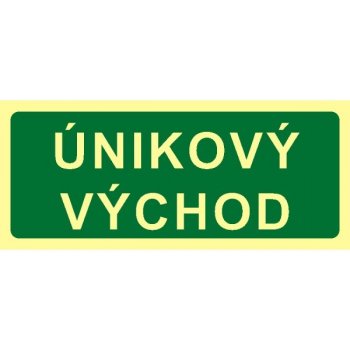 Únikový východ - text | Samolepka, 20x10 cm