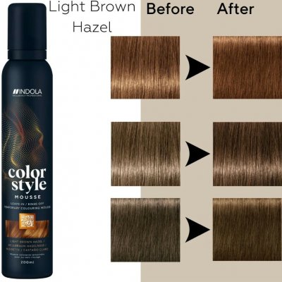 Indola Color Style Mousse Light Brown Hazel 200 ml – Hledejceny.cz