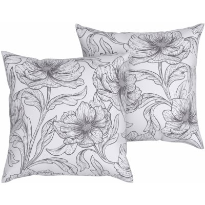Livarno home Renforcé 2 kusy bílá/šedá 50 x 60 cm – Hledejceny.cz