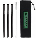 Ecocare Ekologická kovová brčka Srdce Černá 3 ks – Sleviste.cz