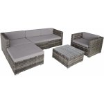 tectake 403880 zahradní ratanový nábytek milano, varianta 2 šedá – Sleviste.cz