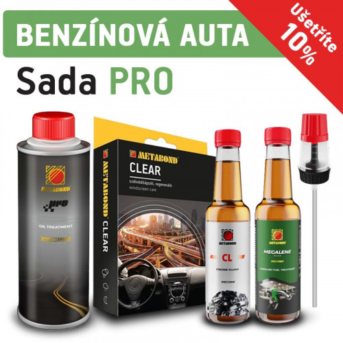 Metabond Set aditiv pro benzínové motory - Metabond PRO 250 ml + Metabond CL 250 ml + Metabond Megalen 250 ml + Metabond Clear + Profesionální dávkovací hlava