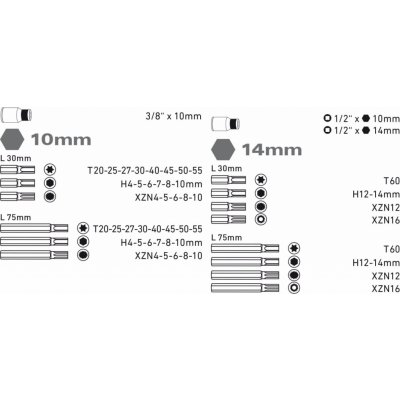 EXTOL PREMIUM 8818200 HEX-TORX-XZN 51ks – Zboží Dáma