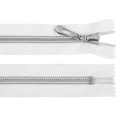 Spirálový zip No 7 délka 18 cm se stříbrnými zoubky, malé, 101 bílá – Hledejceny.cz
