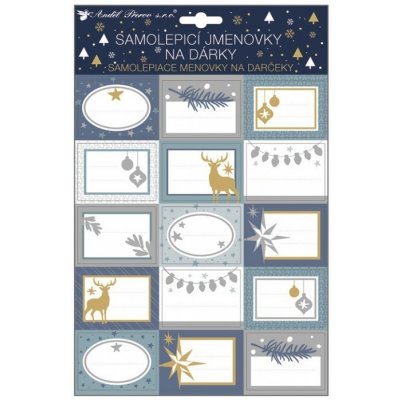 Anděl Samolepicí jmenovky na dárky s glitry - 15 ks - 10388 – Zboží Mobilmania