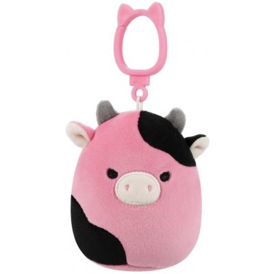 Přívěsek na klíče Squishmallows Černo růžová kráva Pollyanna 9 cm – Zboží Dáma