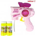 DQ Bublifuková pistole se světlem růžová – Zboží Mobilmania