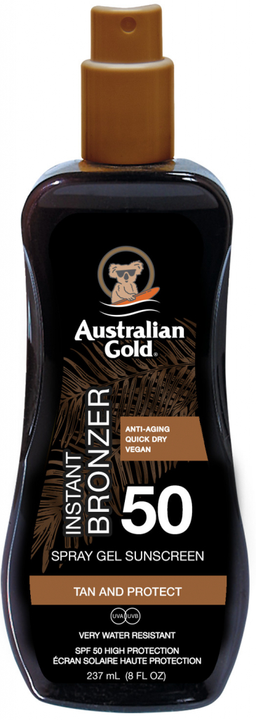Australian Gold spray gel s bronzerem SPF50 237 ml