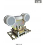 Vozík pro C-profil 80x80x5/4mm výškově nastavitelný, 5x polyamidové kolečko s ložiskem 6204ZZ, galvanické zinkování – Sleviste.cz