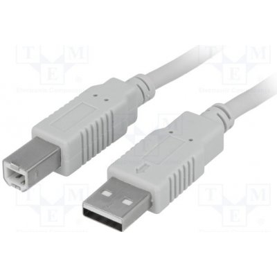 BQ Cable BQC-USB2AB/5 USB 2.0, USB A vidlice, USB B vidlice, 5m, světle šedý – Hledejceny.cz