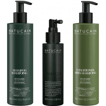 Natucain Revitalizing Shampoo 300 ml + Conditioner 300 ml proti padání vlasů + MKMS24 Hair Activator 100 ml
