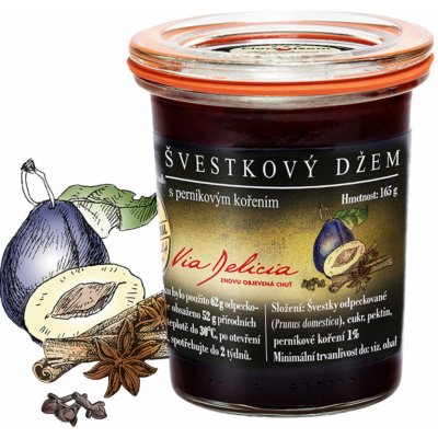 Via Delicia švestkový Džem s perníkovým kořením 165 g – Zboží Dáma
