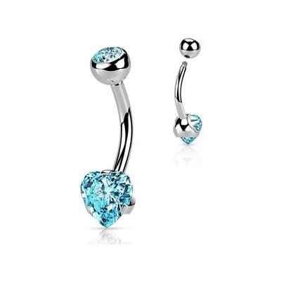 Šperky4U ocelový piercing do pupíku srdce BS0009-Q – Zboží Mobilmania
