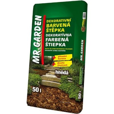 Mr. Garden Štěpka dekorační barvená, hnědá 50l, Mr.Garden – Sleviste.cz