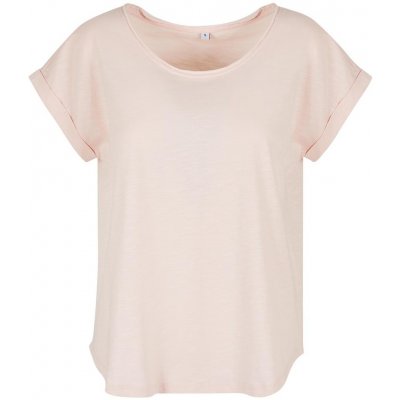 Build Your Brand tričko s prodlouženým zadním dílem Růžová – Zboží Mobilmania