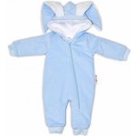Baby Nellys Manšestrová kombinézka overálek s kožíškem Cute Bunny modrá – Zboží Dáma