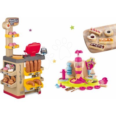 Smoby Set pekárna s koláči Baguette&Croissant Bakery s elektronickou pokladnou a Hravá kuchařka Pečeme koláče s recepty – Zboží Mobilmania