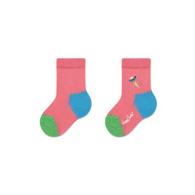 Happy Socks Sada 4 párů dětských vysokých ponožek Barevná