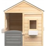vidaXL domeček s uzamykatelnými dveřmi a květináči masivní jedle šedá – Hledejceny.cz