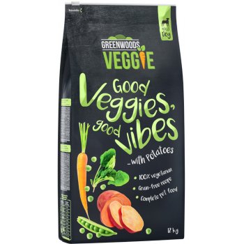 Greenwoods Veggie batáty a brambory s hráškem karotkou a špenátem 2 x 12 kg