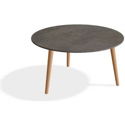 Royal Botania Nízký stůl Styletto, kulatý 90x50 cm, rám teak, deska keramika černá – Hledejceny.cz