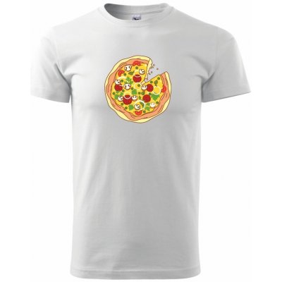 Pizza / Pizza kousek klasické pánské triko bílá – Zboží Mobilmania
