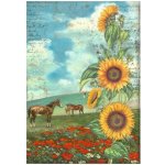 Stamperia Rýžový papír Sunflower art Koně – Zboží Dáma