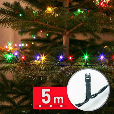 Phenom Barevný LED světelný řetěz 5 m, 100 LED se zeleným kabelem – Hledejceny.cz