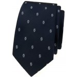 Avantgard Kravata Slim Lux 571-81426 modrá/paragraf – Zboží Dáma