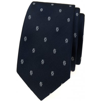 Avantgard Kravata Slim Lux 571-81426 modrá/paragraf – Zboží Dáma