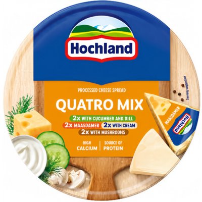 Hochland Quattro Mix sýr tavený 45% 3x140 g 420 g – Hledejceny.cz