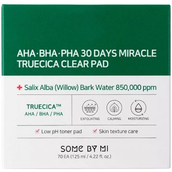 Some By Mi AHA BHA PHA 30 Days Miracle TrueCica Clear Pad exfoliační pleťové tampony pro problematickou pleť 70 ks
