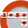 Hrnek a šálek Barista Dekorovaný porcelán oranžový šálek káva cappuccino 200 ml