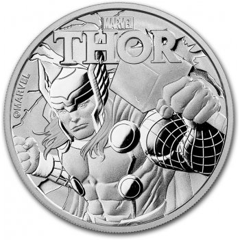 The Perth Mint Australia Mince Tuvalu Stříbrno $ 1 Marvel Řada THOR BU 1 oz