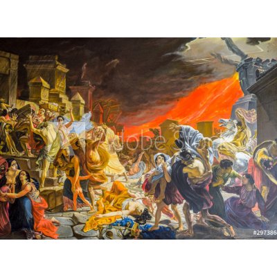 WEBLUX 297386468 Samolepka fólie death of Pompeii smrt Pompejí reprodukce obrazu Karla Bryullova poslední den Pompejí rozměry 100 x 73 cm