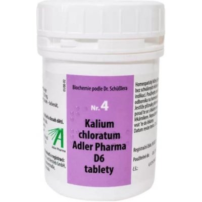 Adler Pharma Schüsslerovy soli – Nr.4 Kalium chloratum D6 400 tablet