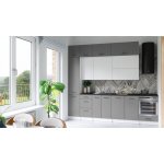 FRONTI Kuchyňská linka DAFNI 280cm Bílá/Popel – Zboží Dáma