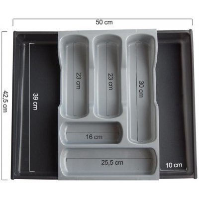 příborník 42x30x6,4cm, šedý/černý, nastav. 5přihr.,plast – Zbozi.Blesk.cz