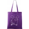Nákupní taška a košík Plátěná taška Handy Crazy Pes fialová bílý motiv