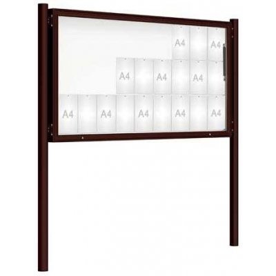 PROCITY Venkovní vitrína model 2000 27 x A4, hnědá, včetně sloupků | Zboží Auto