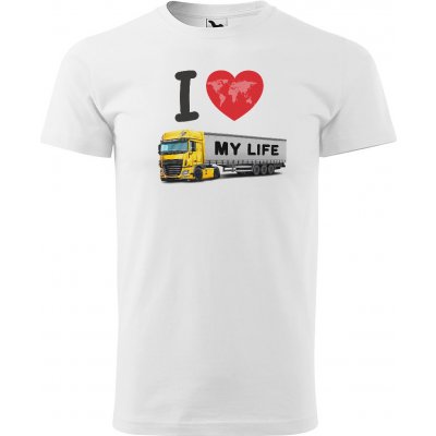 Rainbow X pánské tričko Kamion my Life žlutá bílá