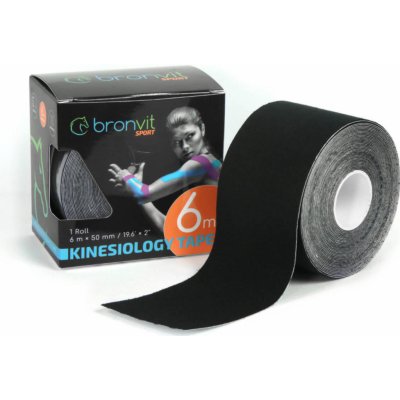 Bronvit Kineziologická páska classic černá 5cm x 6m
