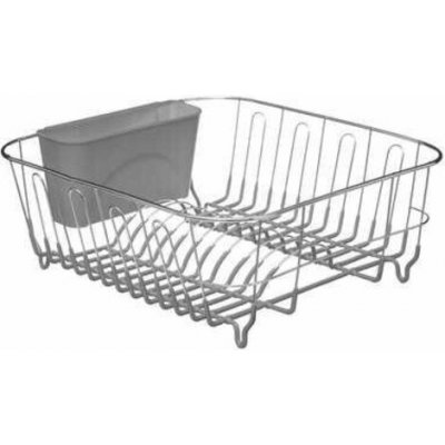 Chromovaný odkapávač na nádobí šedý 5five simply smart na pracovní desku s přihrádkou na příbory – Hledejceny.cz