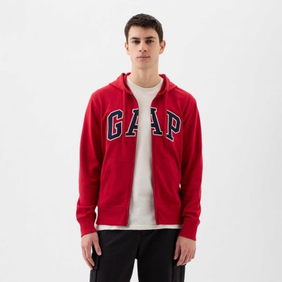 GAP French Terry Fullzip Logo Hoodie Lasalle Red